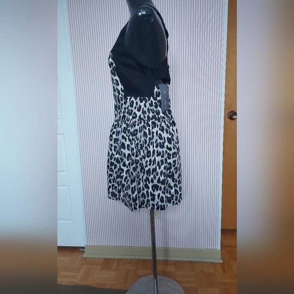 French Connection Sleeveless Animal Print Mini Y2K Chic Edgy Glam Dress - Picture 4 of 13